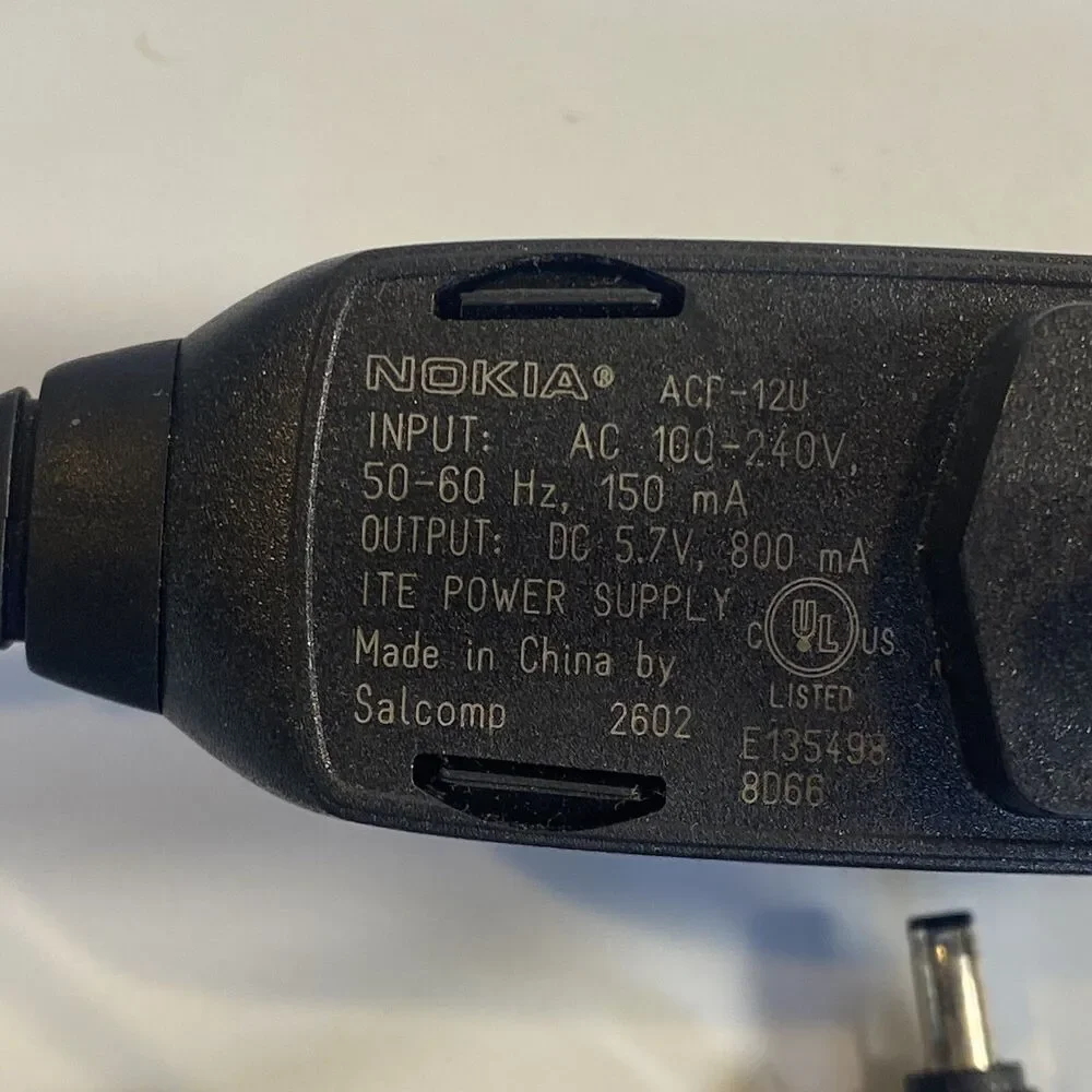 Nokia 5.7V Wall Charger ACP-12U for Select Nokia Cell Phones Black OEM Genuine